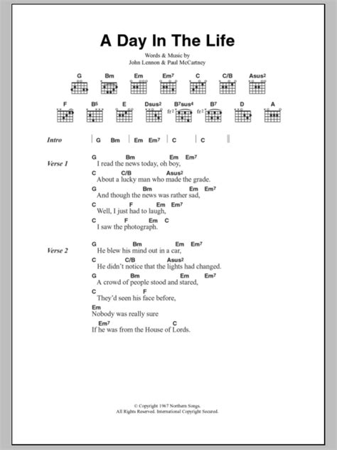 a day in the life chords|a day in the life chords beatles.